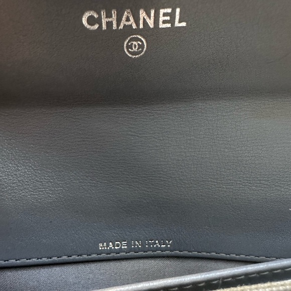 SOLD Chanel Camellia Patent Leather Long Wallet with Chain - Picture 6 of 14